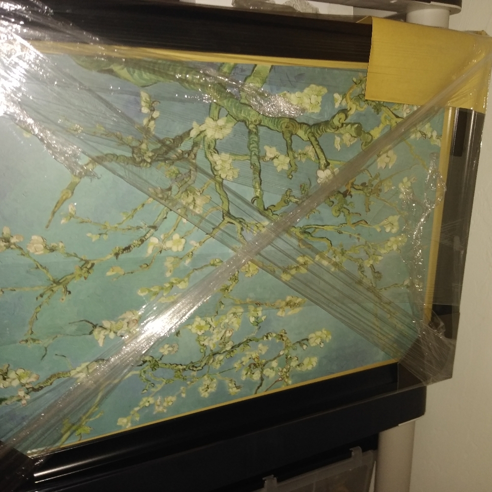 Framed Floral Art Print 20 x 14 Blue